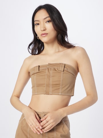 Nasty Gal Top in Beige: front