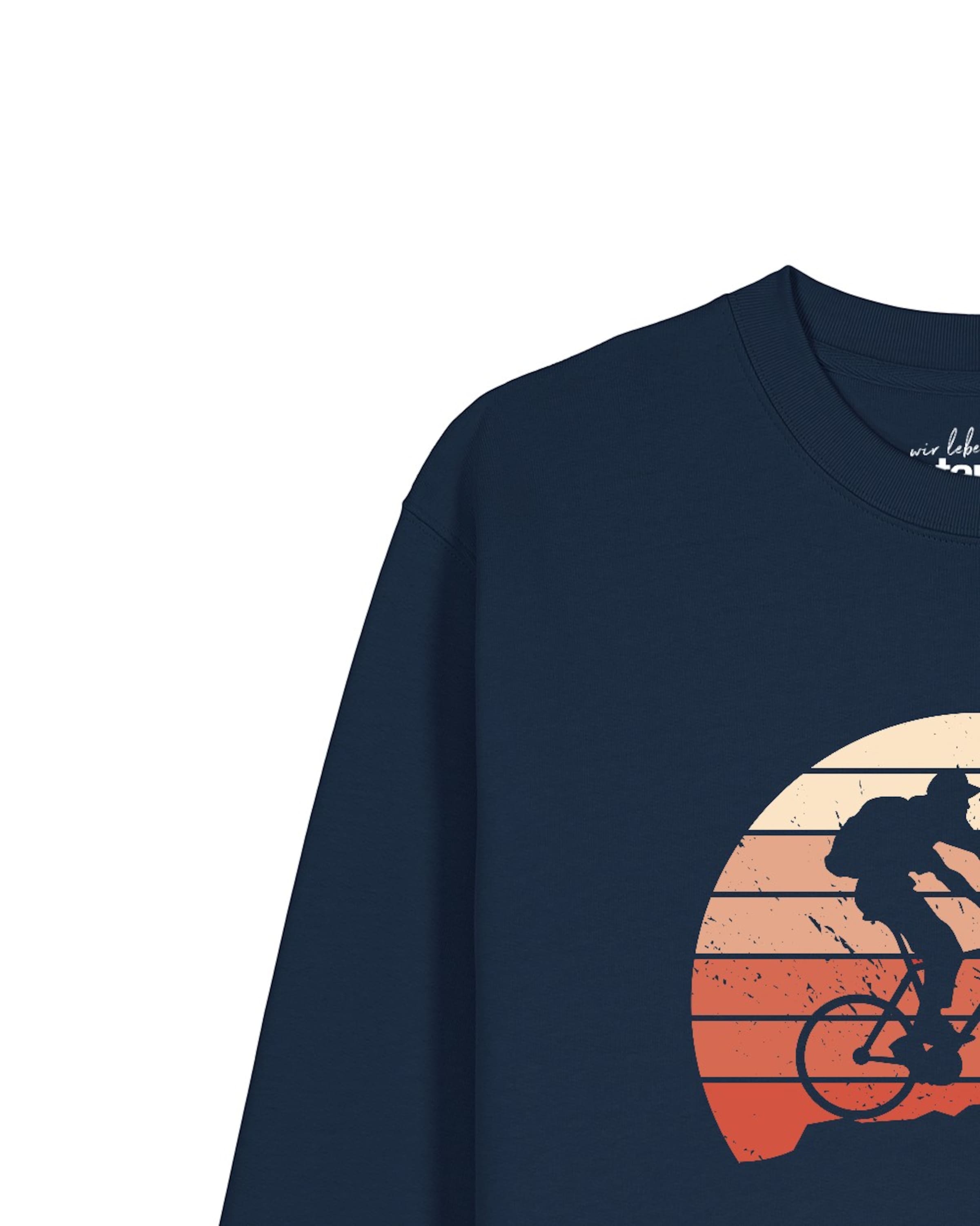 Watapparel Sweatshirt 'Mountainbike Silhouette' in Blue