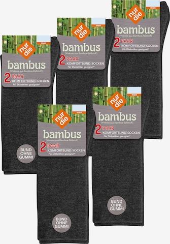Nur Die Socks ' Komfortbund Socken Viskose ' in Grey: front