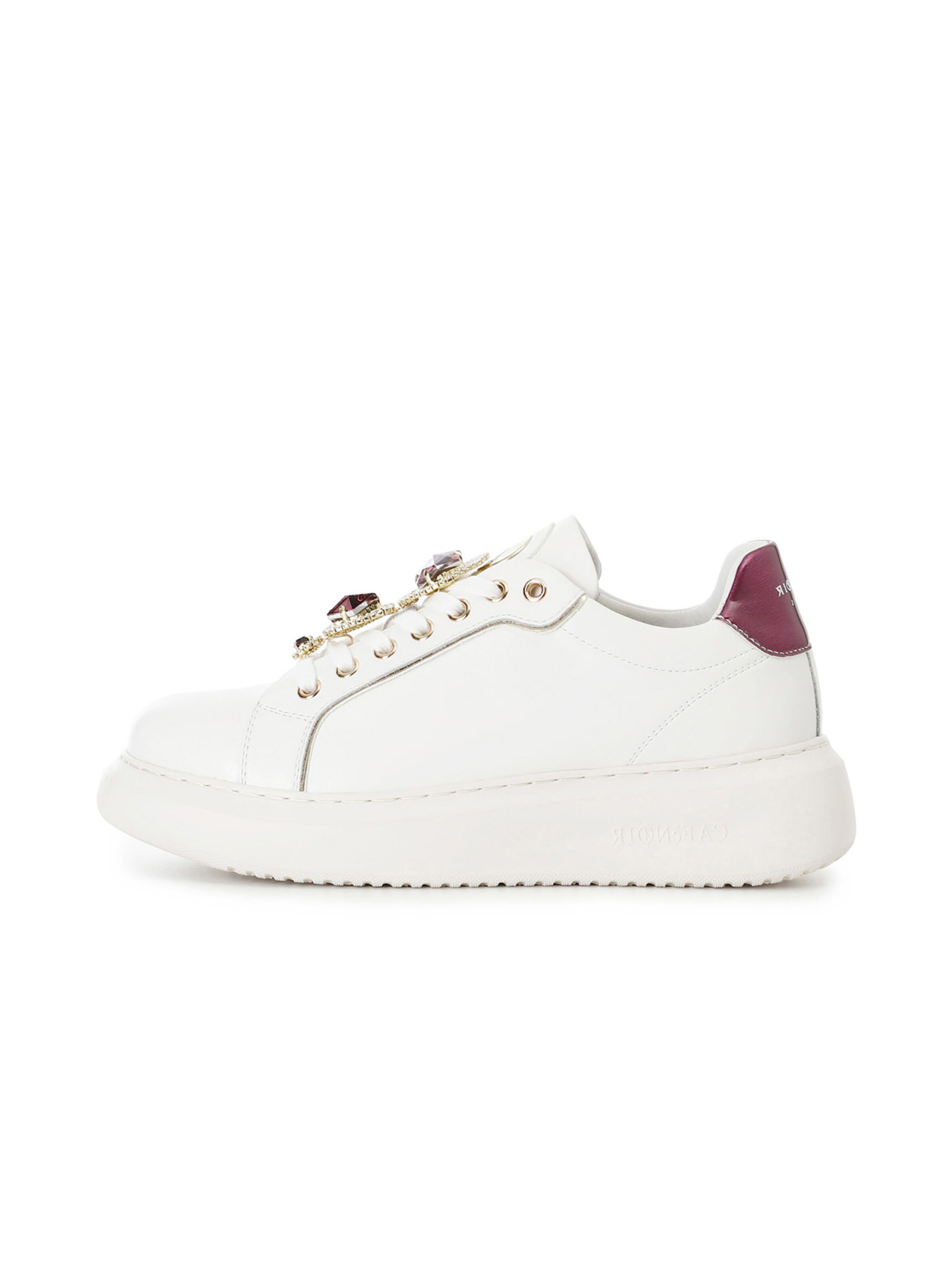 CAFè NOIR Turnschuhe in burgunder / weiß, Produktansicht