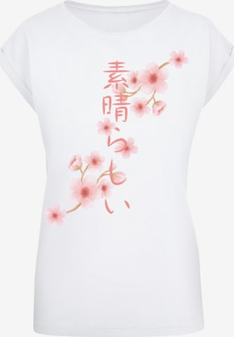 F4NT4STIC Shirt 'Kirschblüten Asien' in Wit: voorkant