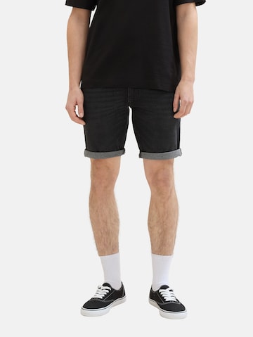 TOM TAILOR DENIM Regular Shorts in Schwarz: predná strana