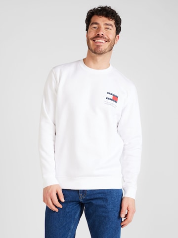 Tommy JeansSweater majica 'ESSENTIAL' - bijela boja: prednji dio