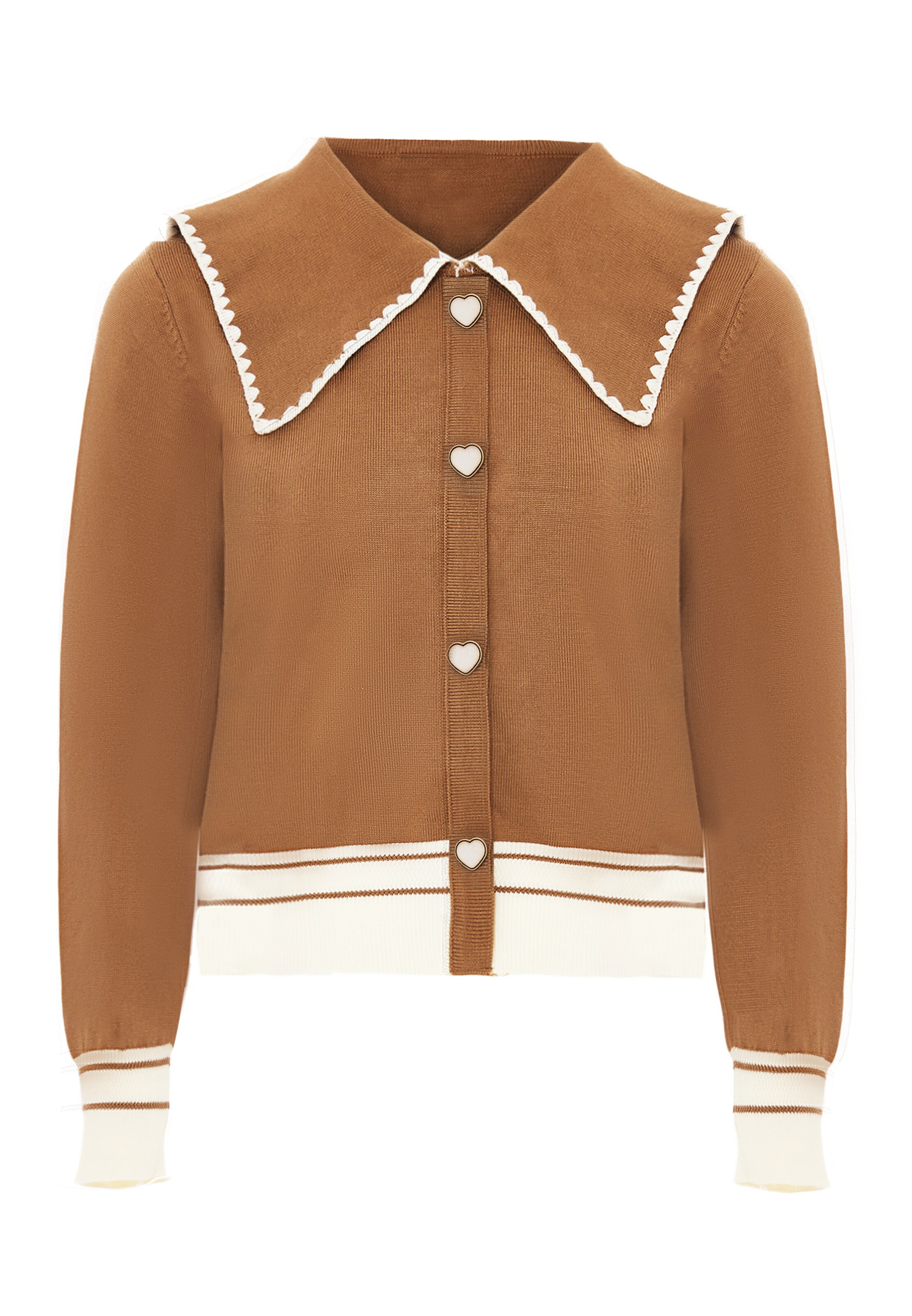 NAEMI - Casaco de malha em castanho: frente