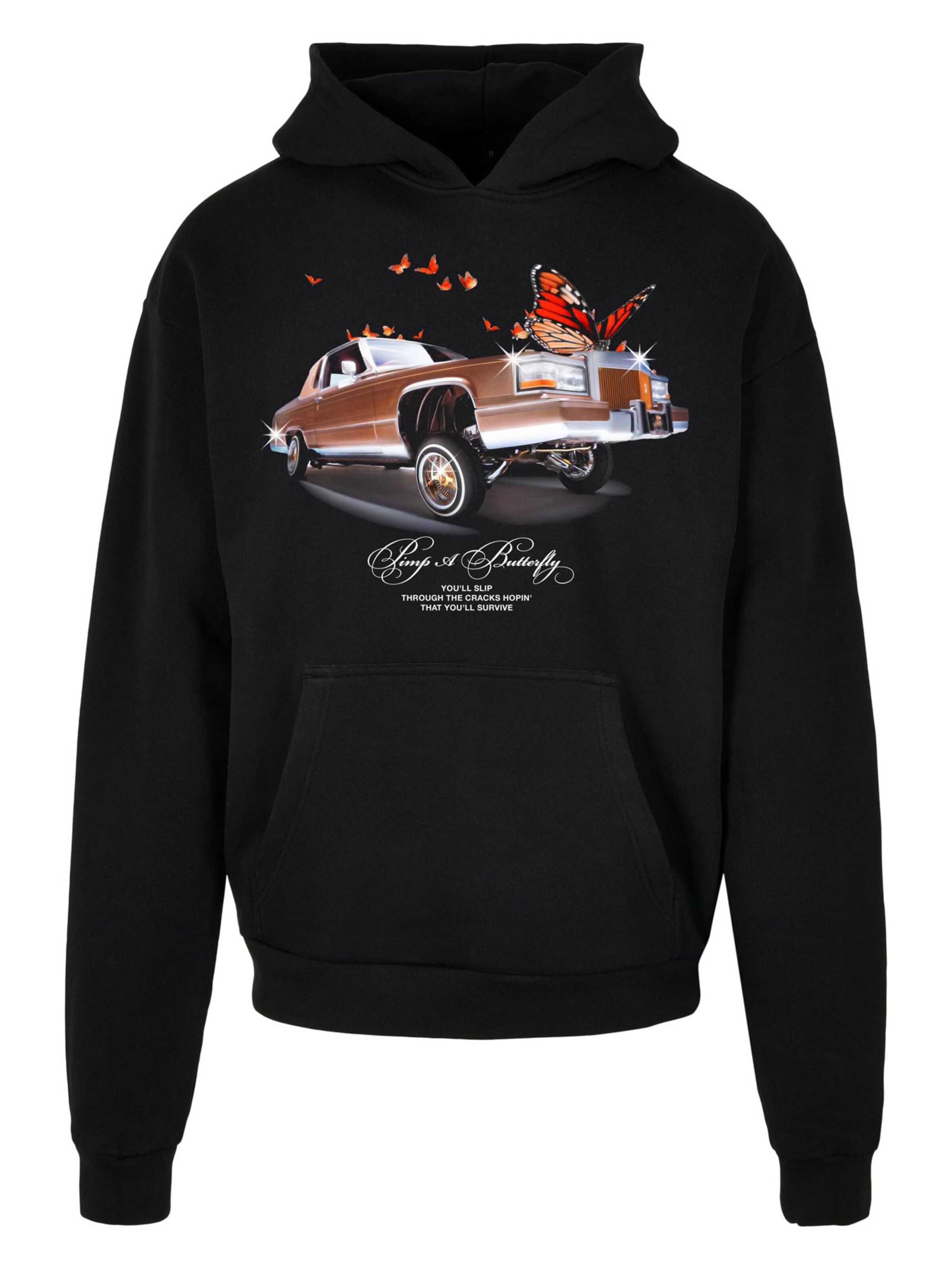 Bluză de molton de la MT Upscale pe negru: față