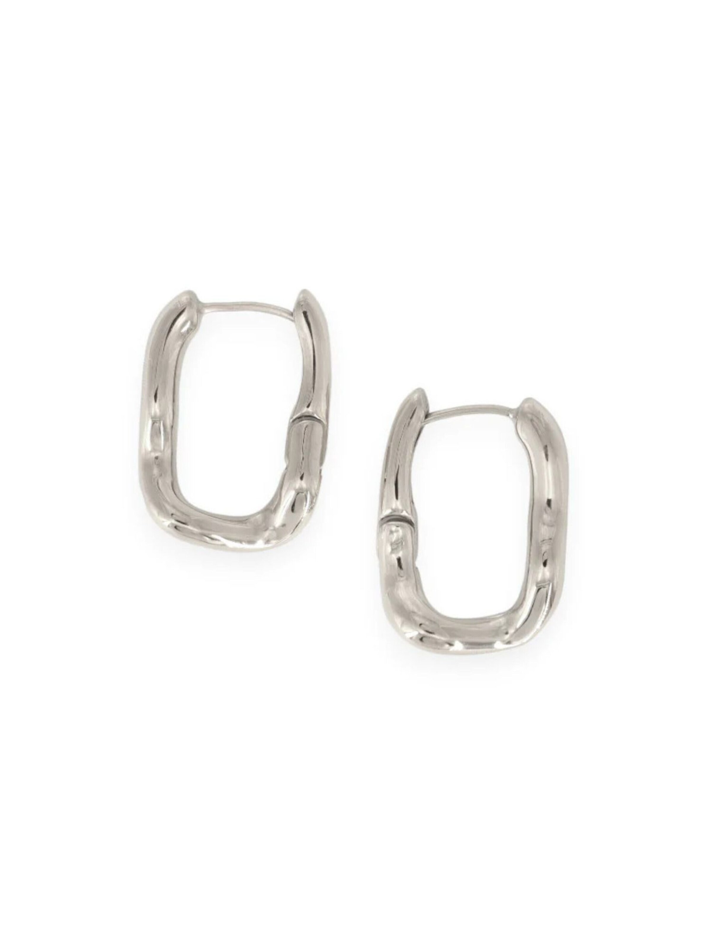 Fräulein Wunder Ohrringe 'Creolen Soft Oval Edelstahl'‌‌‌‌‌ in Silber: Vorderseite