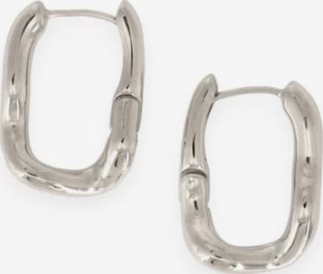 Fräulein Wunder Ohrringe 'Creolen Soft Oval Edelstahl' in Silber: Vorderseite