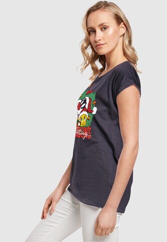 ABSOLUTE CULT T-Shirt 'Looney Tunes - Seasons Greetings' in Blau