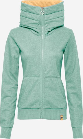 Fli Papigu Zip-Up Hoodie 'Radio Tokio' in Green: front