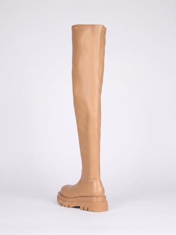 Jeffrey Campbell Laarzen 'Womens Tanked-Ok Beige / Natural Boots' in Beige