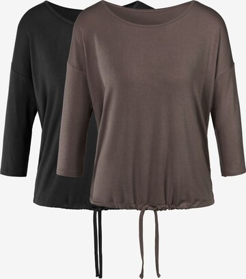 T-shirt LASCANA en marron : devant