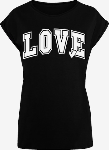 T-shirt 'Love University Valentinstag Herz' F4NT4STIC en noir : devant