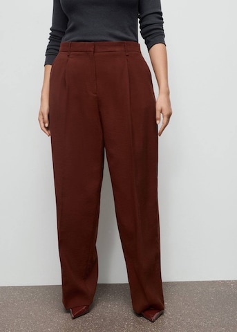 MANGO Loose fit Pleat-Front Pants 'Paris' in Orange