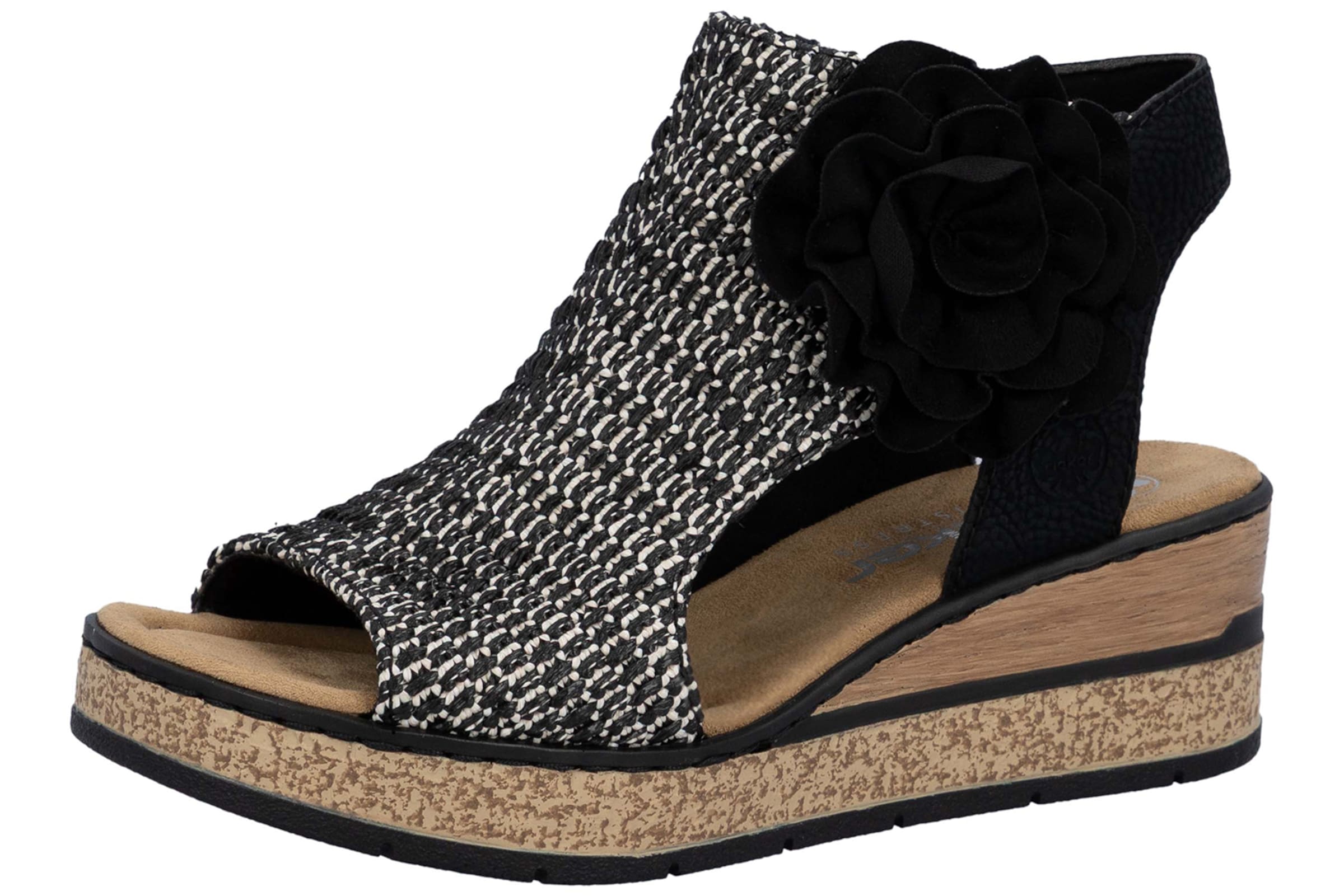 Sandales Rieker en noir : devant