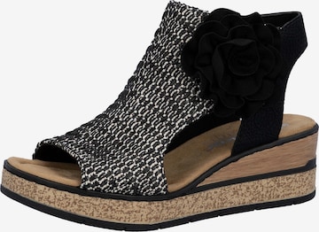 Sandales Rieker en noir : devant