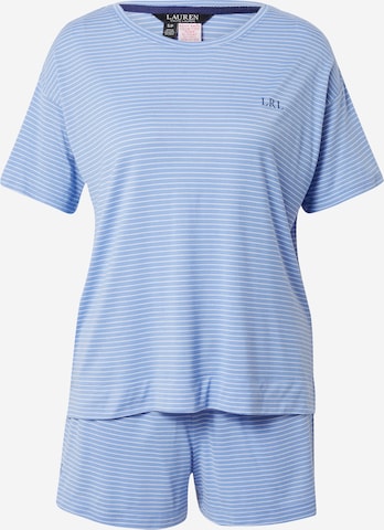 Lauren Ralph Lauren - Pijama de pantalón corto en azul: frente