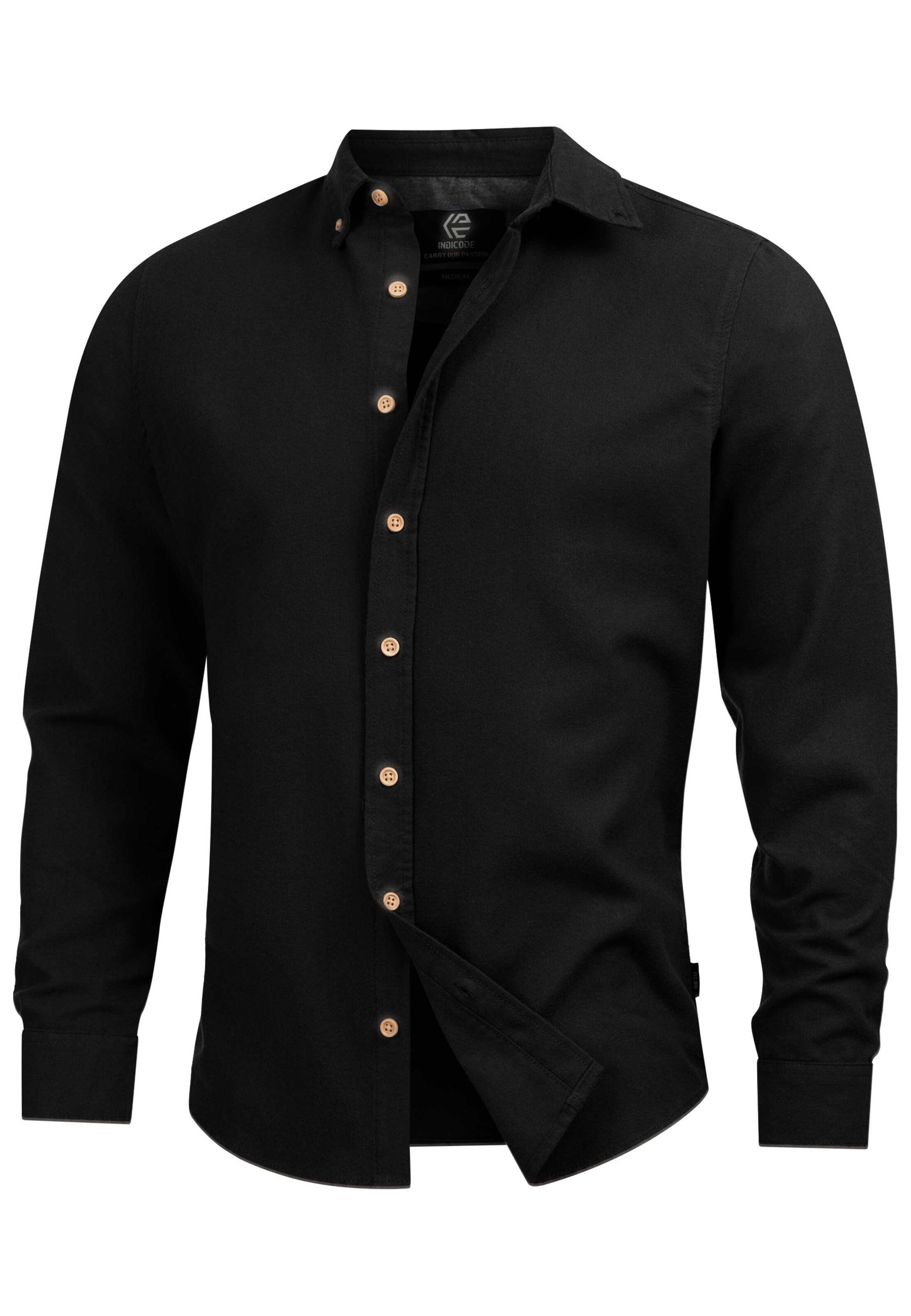 INDICODE JEANS Button Up Shirt 'Riverside' in Black: front
