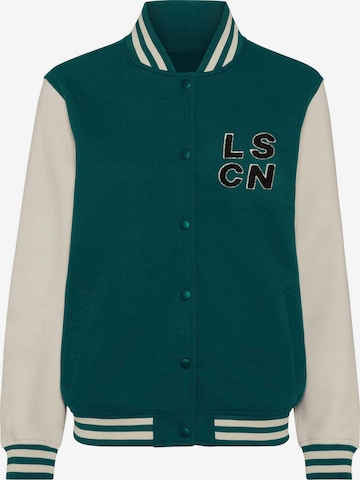 LSCN by LASCANA - Sudadera con cremallera en verde: frente