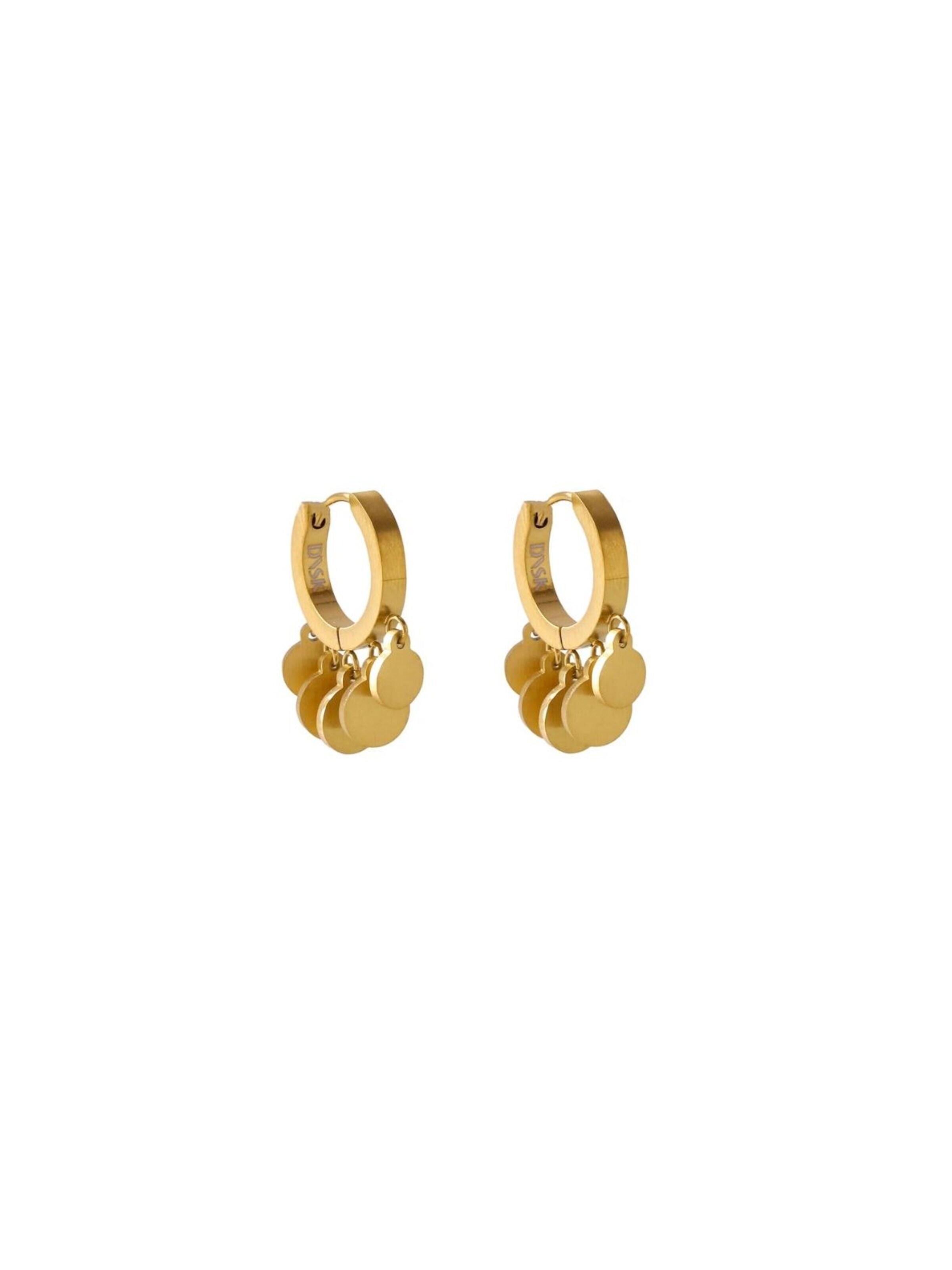 Orecchini 'NORA Waterproof 18K Gold Plated Huggies – Brushed Stainless Steel' di DNSK Copenhagen in oro
