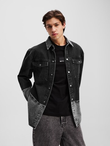 KARL LAGERFELD JEANS Regular fit Πουκάμισο σε μαύρο: μπροστά