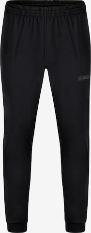 JAKO Tapered Workout Pants in Black: front