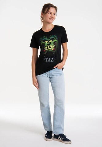 LOGOSHIRT T-Shirt 'Looney Tunes - Taz Portrait' in Schwarz