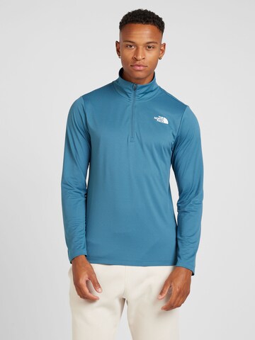 THE NORTH FACE Функциональная футболка ' 24/7 1/4 Zip Long-Sleeve T-Shirt' в Синий: спереди