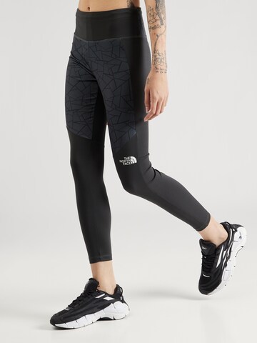 THE NORTH FACE Skinny Workout Pants in Black: front