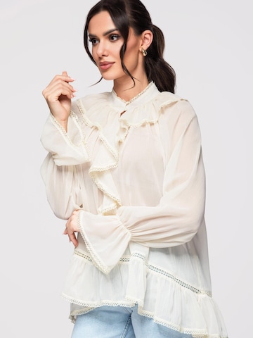 Ombre Blouse in Beige: voorkant