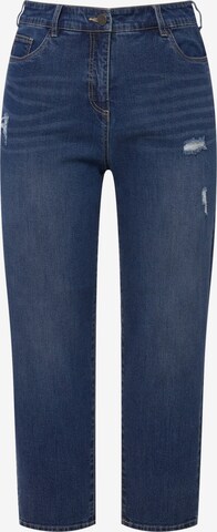 Ulla Popken Loosefit Jeans in Blauw: voorkant