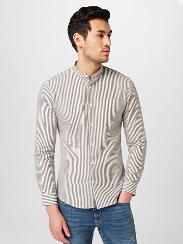 Lindbergh Slim fit Overhemd 'Manderin' in Groen: voorkant
