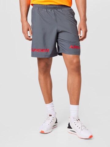 UNDER ARMOUR - Regular Calças de desporto em cinzento: frente