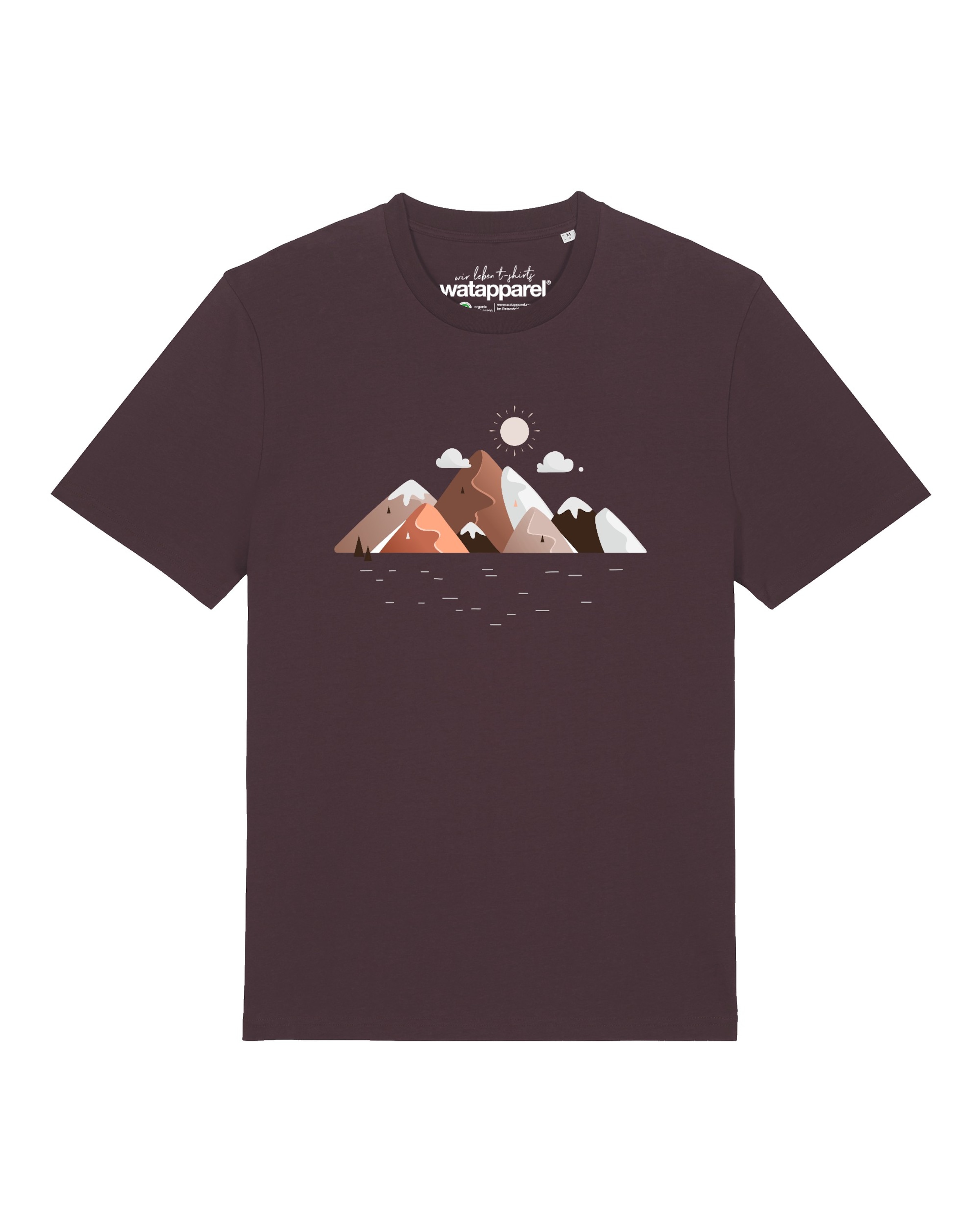 T-Shirt 'Mountains & Moon' Watapparel en rouge : devant