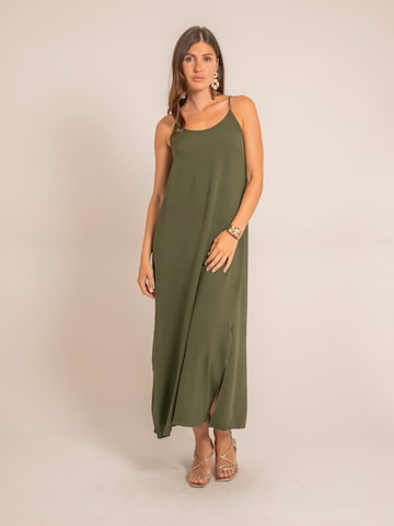 Dona Lisa Zomerjurk 'Robe longue à bretelles IGGY' in Groen