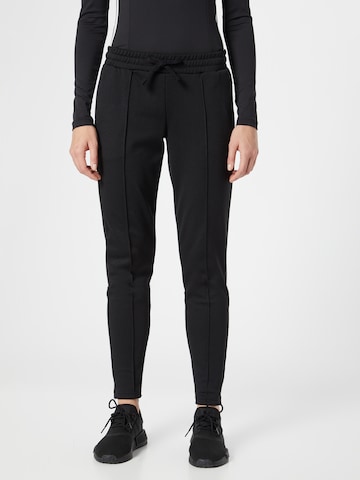 ADIDAS SPORTSWEAR Tapered Workout Pants 'Tricot' in Black: front