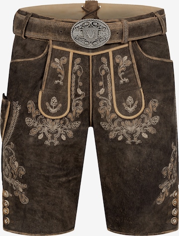 Regular Pantalon folklorique 'Antonio ' Krüger Buam en marron : devant