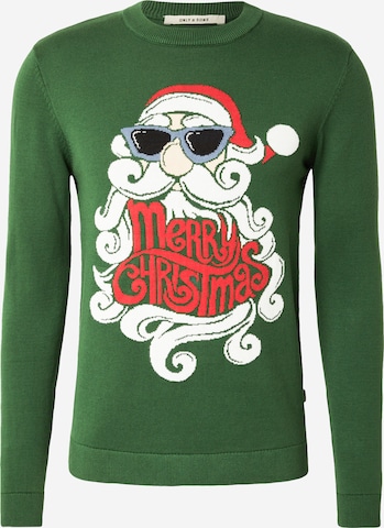Pull-over Only & Sons en vert : devant