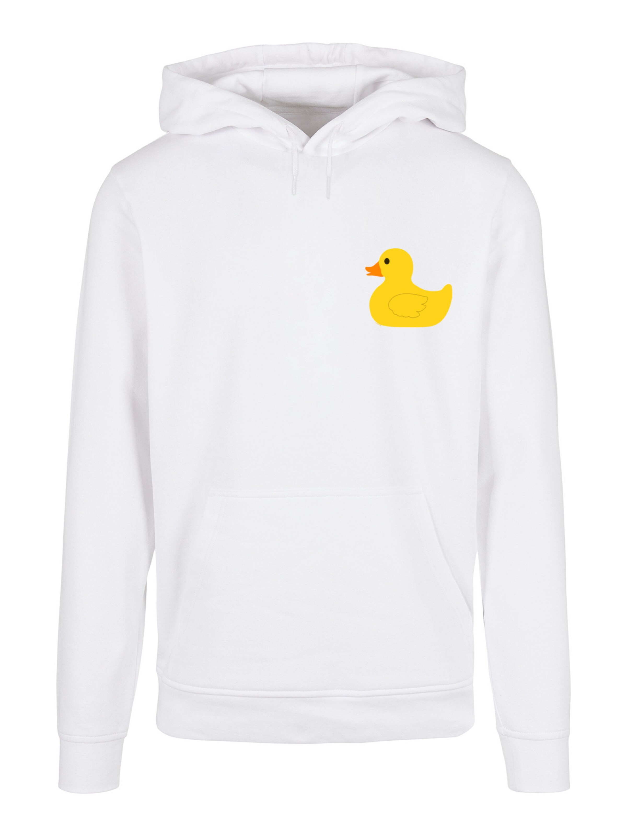 F4NT4STIC Sweatshirt 'Yellow Rubber Ducky' in Weiß: Vorderseite