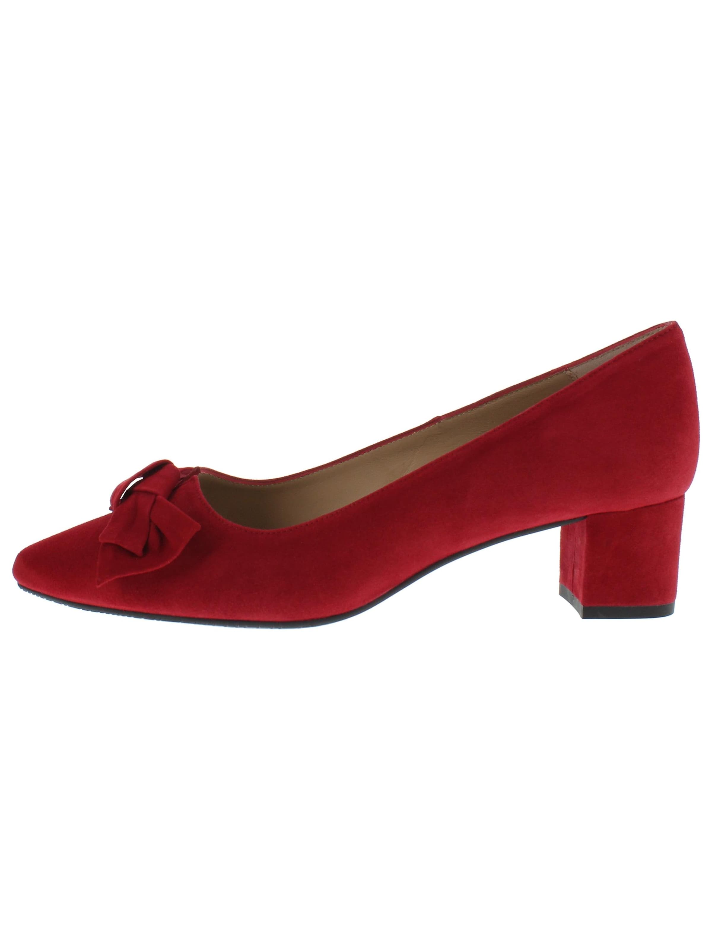 XAVER LUIS Schuhmanufaktur Pumps 'ISABELL - spitze Pumps mit Schleife' in Red: front