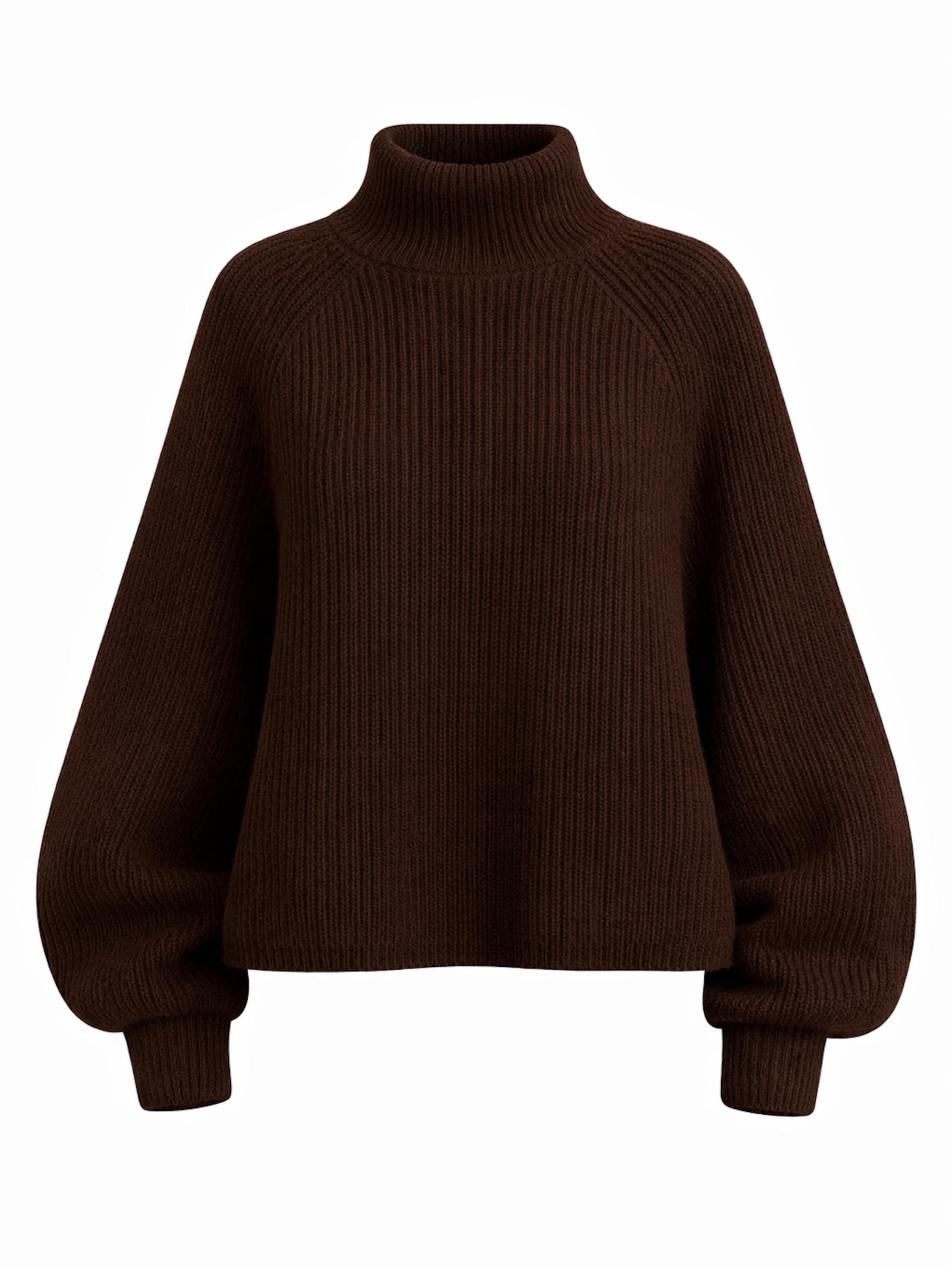Worldclassca Oversizepullover 'Oversized Strickpullover mit Stehkragen' in Braun: Vorderseite