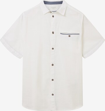 TOM TAILOR Button Up Shirt in White: front