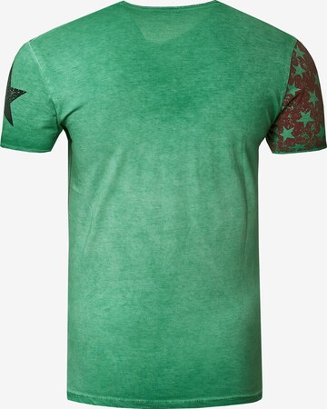 Rusty Neal Cooles T-Shirt mit V-Ausschnitt in Grün