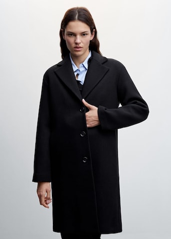 MANGO Between-Seasons Coat in Black: front