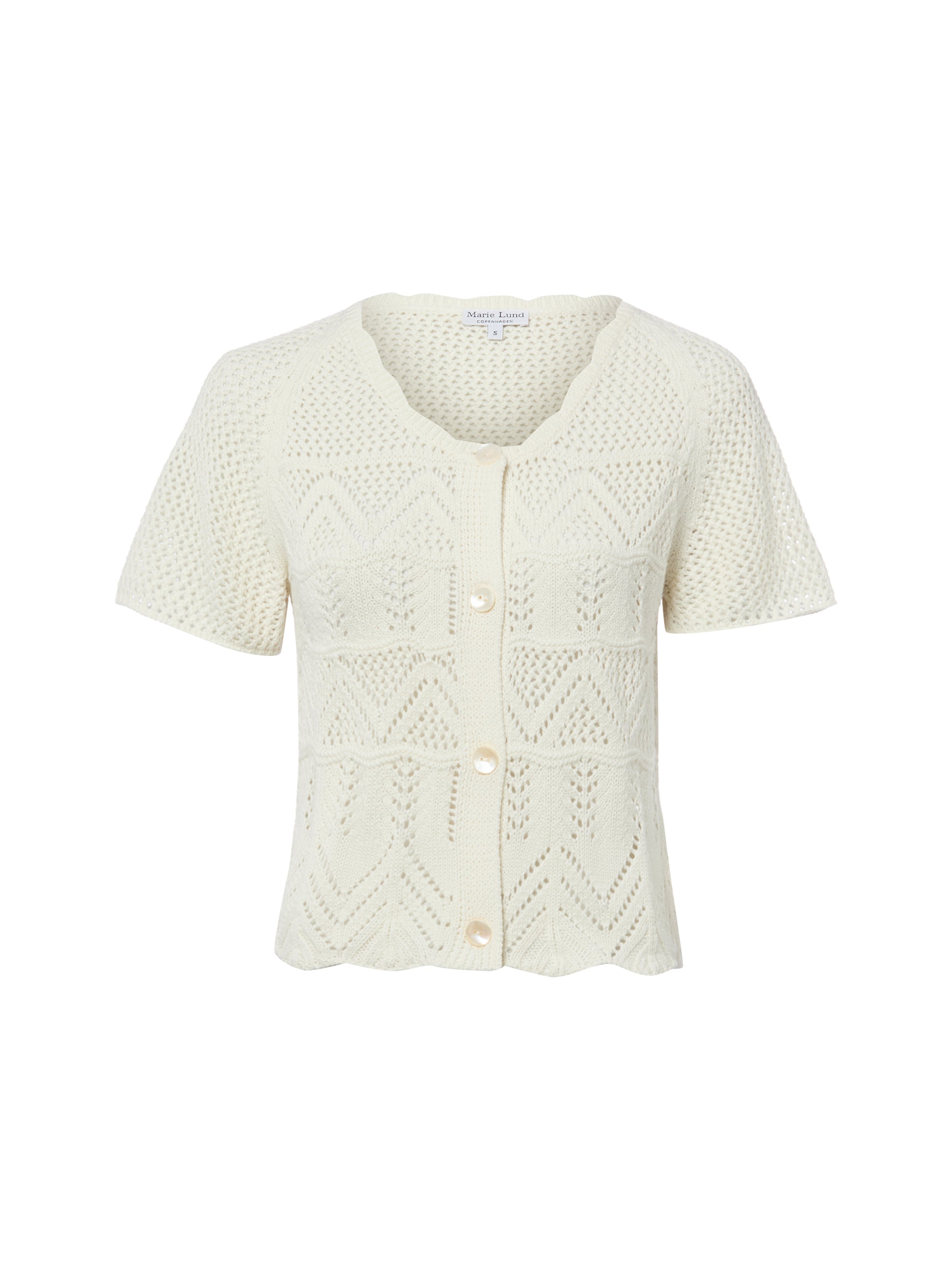 Marie Lund Knit cardigan in Beige: front