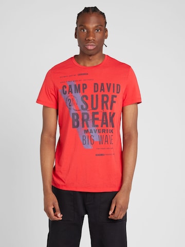 sarkans CAMP DAVID T-Krekls: no priekšpuses