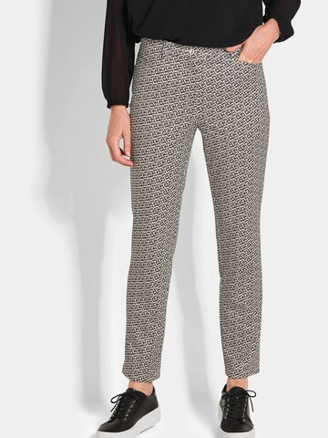 Coupe slim Pantalon 'Louisa' Goldner en beige : devant