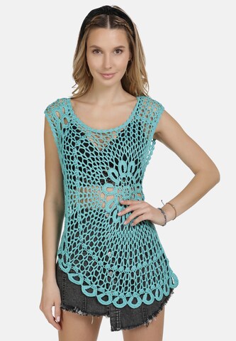 Tops en tricot IZIA en vert : devant