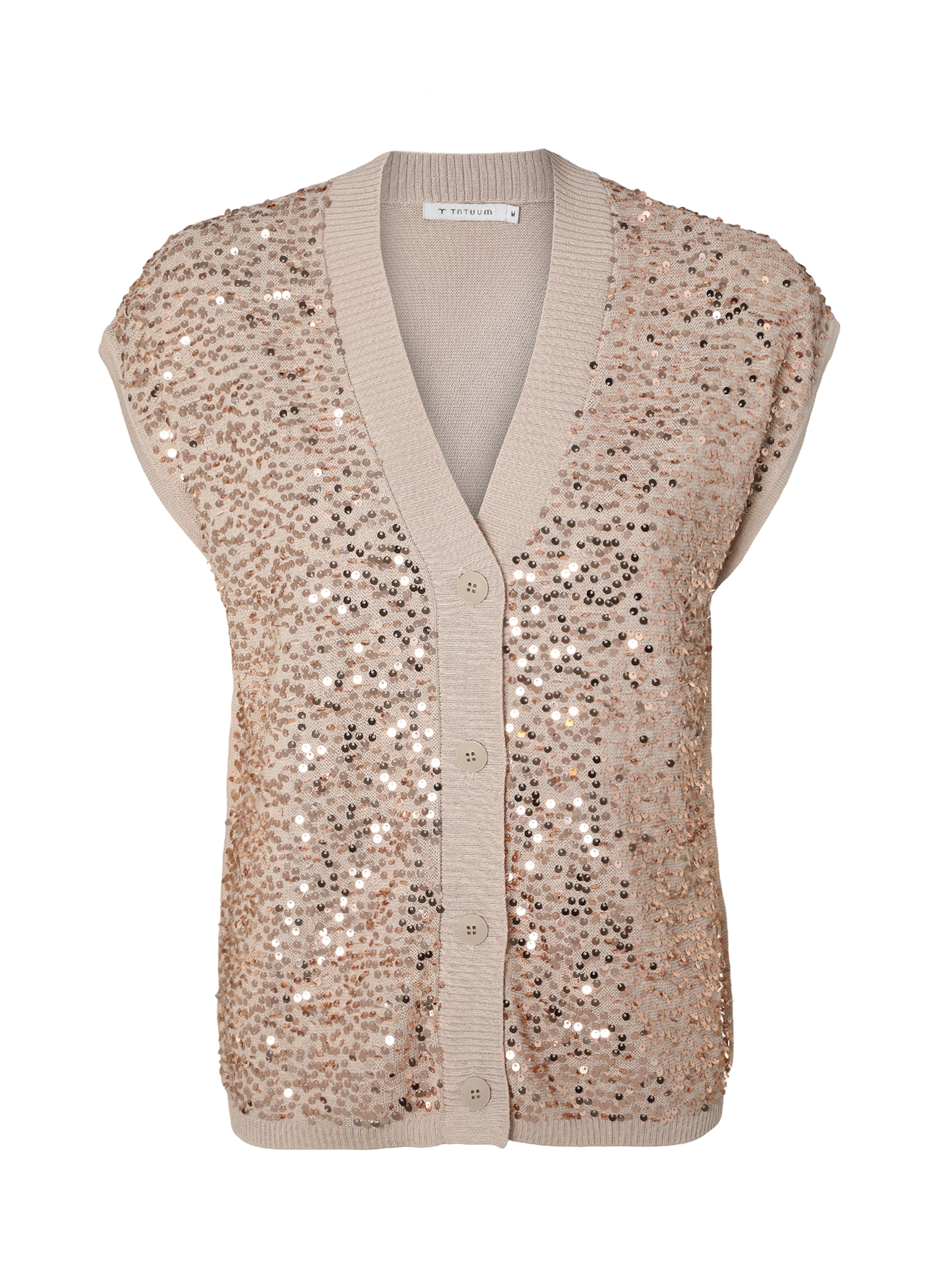 TATUUM Πλεκτή ζακέτα 'Montana' σε μπεζ: μπροστά