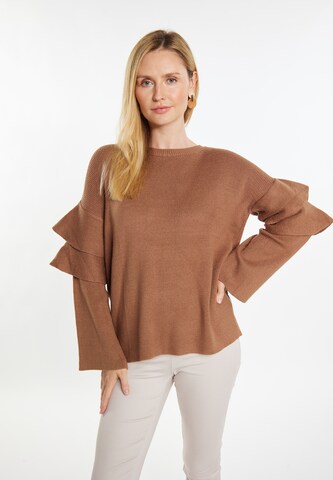 usha WHITE LABEL Sweater 'Pryam' in Brown: front