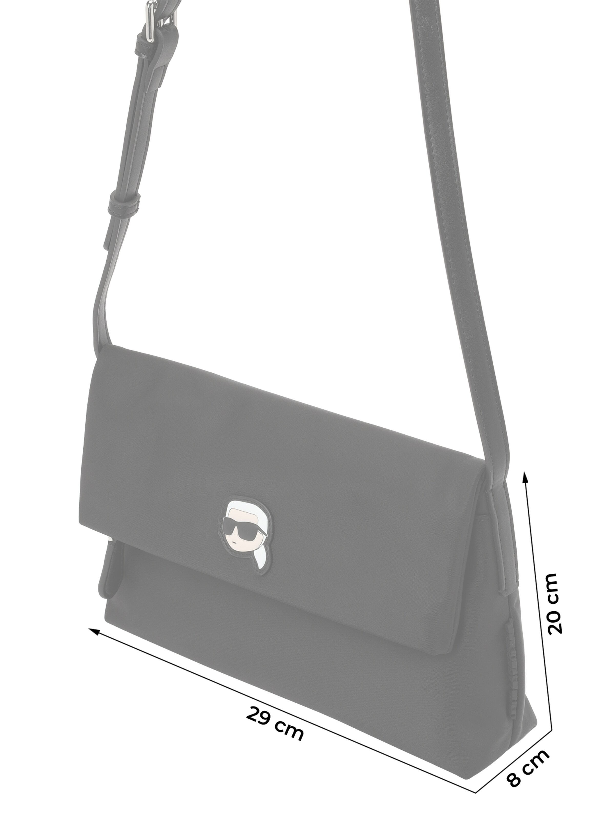 Karl Lagerfeld Torba za čez ramo 'Ikonik 2.0' | črna barva